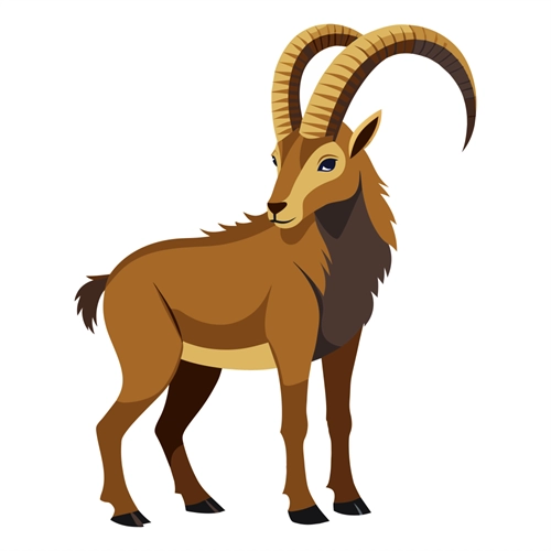 Jungle Safari Mountain Ibex Transparent Sticker
